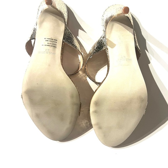 Steve Madden Metallic Gold Heels Size 8 - Picture 4 of 6
